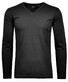 Ragman V-Neck Pima Cotton Luxury Longsleeve T-Shirt Zwart