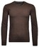 Ragman V-Neck Supersoft Cotton Cashmere Knitted Elbow Patches Pullover Brown Melange Dark