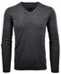 Ragman V-Neck Supersoft Cotton Cashmere Knitted Elbow Patches Trui Antraciet