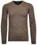 Ragman V-Neck Supersoft Cotton Cashmere Knitted Elbow Patches Trui Camel