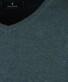 Ragman V-Neck Supersoft Cotton Cashmere Knitted Elbow Patches Trui Donker Groen Melange