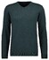 Ragman V-Neck Supersoft Cotton Cashmere Knitted Elbow Patches Trui Donker Groen Melange