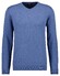 Ragman V-Neck Supersoft Cotton Cashmere Knitted Elbow Patches Trui Duivenblauw