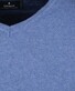 Ragman V-Neck Supersoft Cotton Cashmere Knitted Elbow Patches Trui Duivenblauw