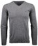 Ragman V-Neck Supersoft Cotton Cashmere Knitted Elbow Patches Trui Grijs