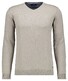 Ragman V-Neck Supersoft Cotton Cashmere Knitted Elbow Patches Trui Taupe