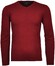 Ragman V-Neck Supersoft Cotton Cashmere Knitted Elbow Patches Trui Terra Red