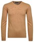 Ragman V-Neck Supersoft Cotton Cashmere Knitted Elbow Patches Trui Zand