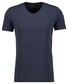 Ragman V-Neck Uni Color Body Fit Cotton Stretch T-Shirt Marine