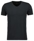 Ragman V-Neck Uni Color Body Fit Cotton Stretch T-Shirt Zwart
