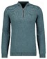 Ragman Zip Collar Cotton Cashmere Fine Texture Trui Donker Groen