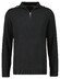 Ragman Zip Collar Knitted Cotton Cashmere Pullover Black