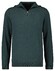 Ragman Zip Collar Knitted Cotton Cashmere Pullover Dark Green Melange