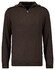 Ragman Zip Collar Knitted Cotton Cashmere Trui Bruin