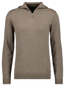 Ragman Zip Collar Knitted Cotton Cashmere Trui Camel