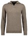 Ragman Zip Collar Knitted Cotton Cashmere Trui Camel