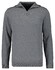 Ragman Zip Collar Knitted Cotton Cashmere Trui Grijs
