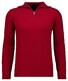 Ragman Zip Collar Knitted Cotton Cashmere Trui Rood