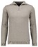 Ragman Zip Collar Knitted Cotton Cashmere Trui Taupe
