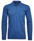 Ragman Zipper Softknit Polo Longsleeve Breast Pocket Blauw Melange