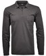 Ragman Zipper Softknit Polo Longsleeve Breast Pocket Dark Slate