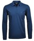 Ragman Zipper Softknit Polo Longsleeve Breast Pocket Donker Blauw