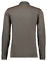 Ragman Zipper Softknit Polo Longsleeve Breast Pocket Donker Taupe