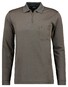 Ragman Zipper Softknit Polo Longsleeve Breast Pocket Donker Taupe