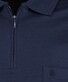 Ragman Zipper Softknit Polo Longsleeve Breast Pocket Marine