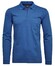 Ragman Zipper Softknit Polo Longsleeve Breast Pocket Polo Blauw Melange