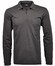 Ragman Zipper Softknit Polo Longsleeve Breast Pocket Polo Dark Slate
