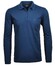 Ragman Zipper Softknit Polo Longsleeve Breast Pocket Polo Donker Blauw