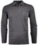 Ragman Zipper Softknit Polo Longsleeve Breast Pocket Poloshirt Anthracite Grey