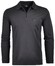 Ragman Zipper Softknit Polo Longsleeve Breast Pocket Poloshirt Black