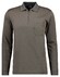 Ragman Zipper Softknit Polo Longsleeve Breast Pocket Poloshirt Dark Taupe