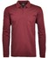 Ragman Zipper Softknit Polo Longsleeve Breast Pocket Poloshirt Terra Red