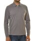 Ragman Zipper Softknit Polo Longsleeve Breast Pocket Silver