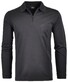 Ragman Zipper Softknit Polo Longsleeve Breast Pocket Zwart
