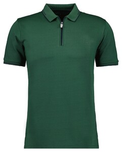 Ragman Zipper Tipping Keep Dry Finish Polo Donker Groen