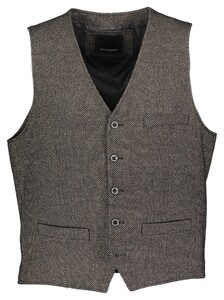 Roy Robson Allover Fine Pattern Texture Gilet Donker Bruin