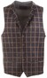 Roy Robson Blue-Brown Check Gilet Blauw-Bruin