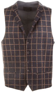 Roy Robson Blue-Brown Check Waistcoat