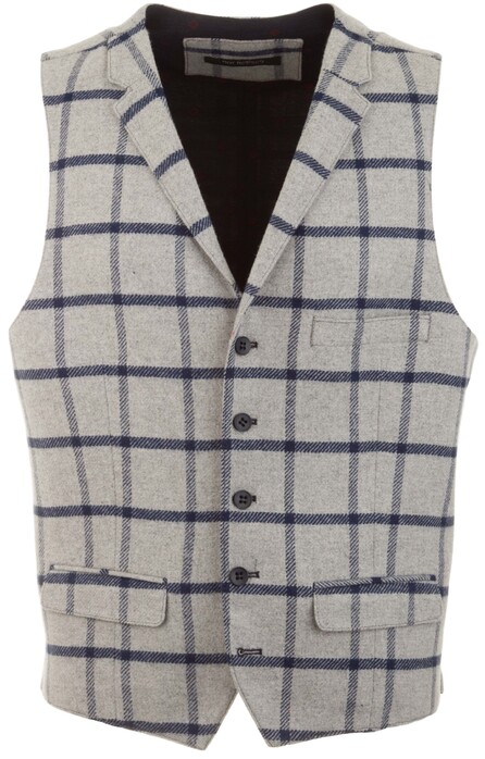 Roy Robson Contrast Check Gilet Grijs