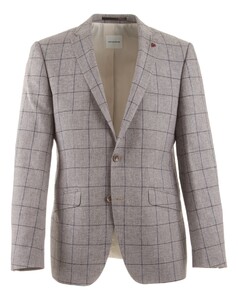 Roy Robson Cotton-Linen Blend Check Jacket Beige