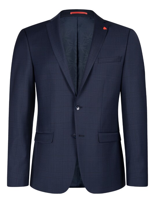 Roy Robson Fine Check Colbert Blauw