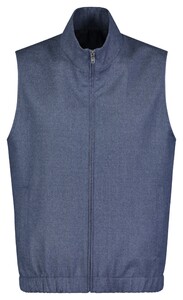 Roy Robson High Zip Closure Wool No Sleeves Gilet Blauw