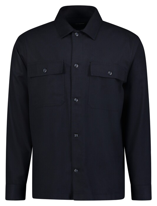 Roy Robson Large Buttons Double Chest Pocket Overshirt Navy
