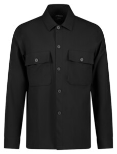 Roy Robson Large Buttons Double Chest Pocket Overshirt Zwart