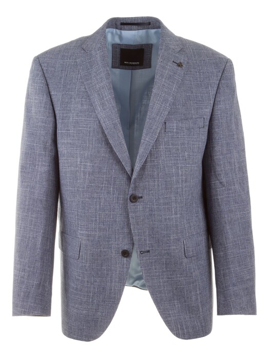 Roy Robson Linen Mix Fine Structure Colbert Blauw