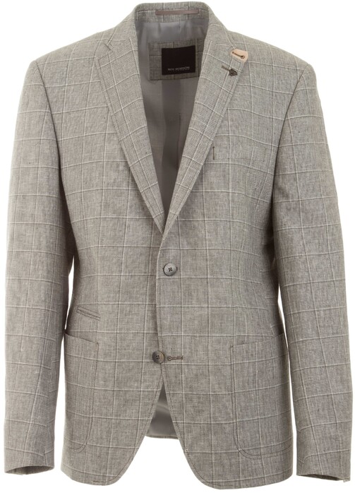 Roy Robson Linen Structure Check Colbert Licht Groen